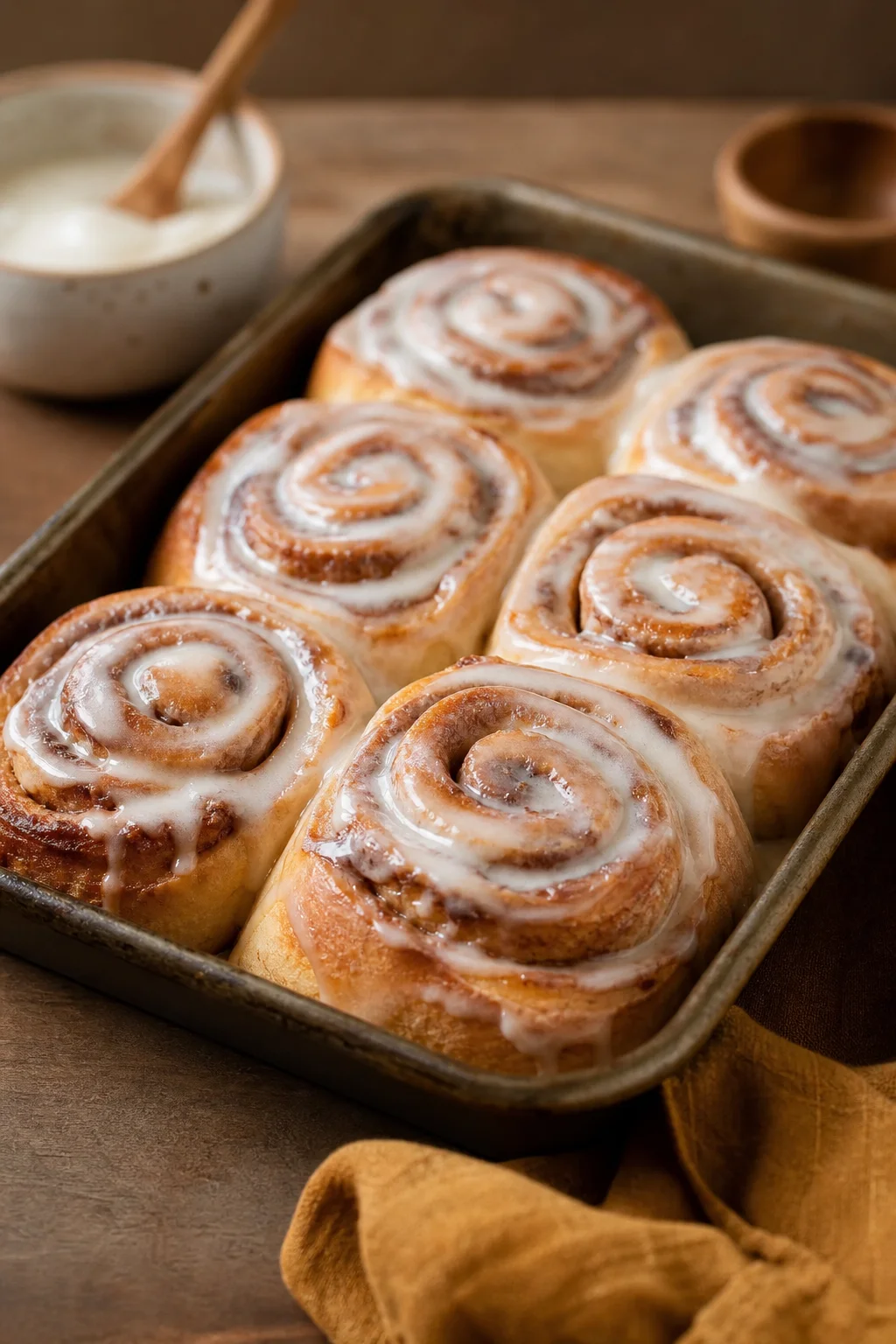 Glazed cinnamon rolls