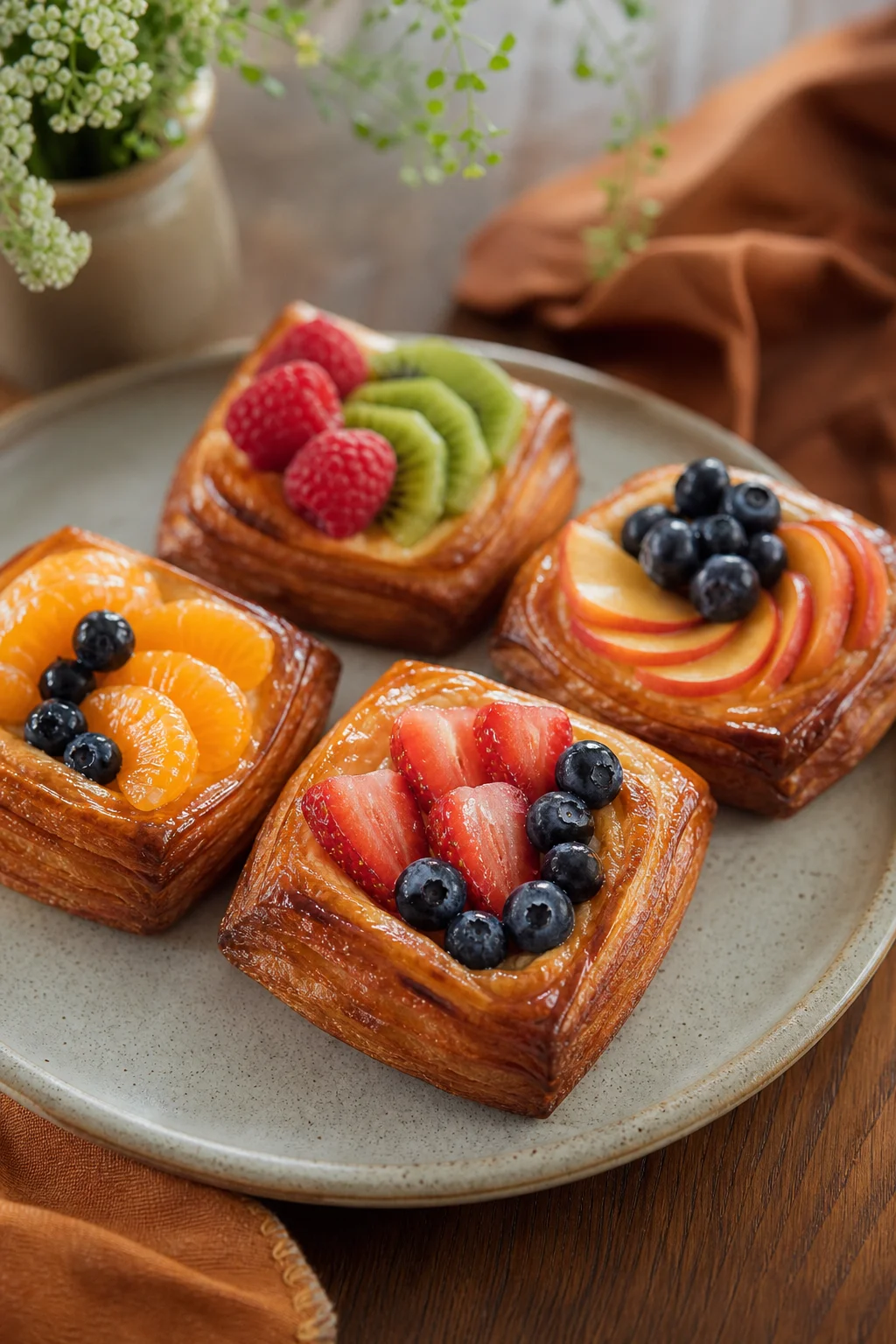 Seasonal fruit pastries